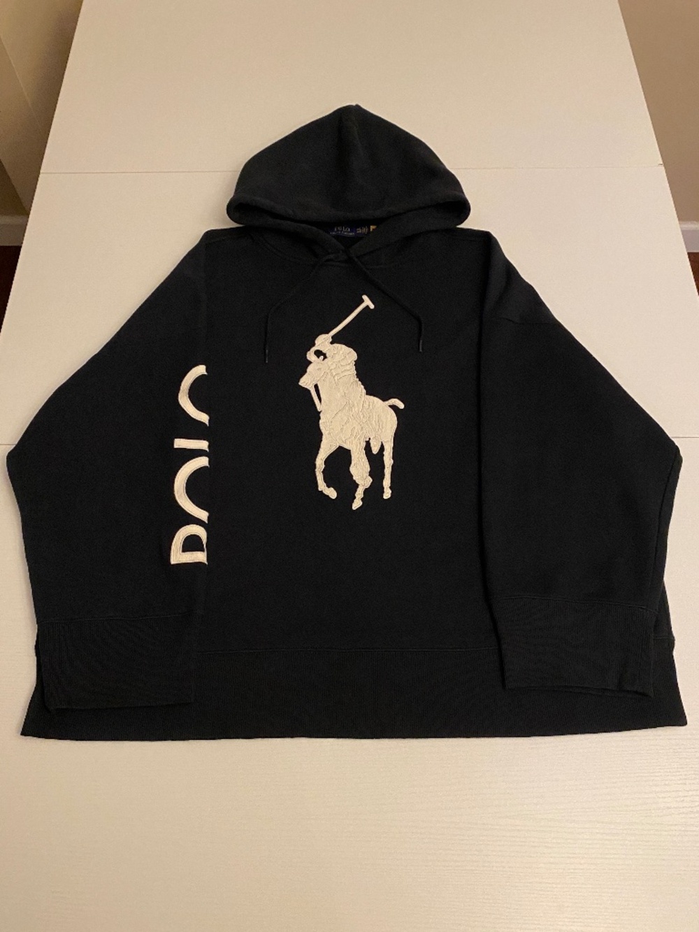 Polo Ralph Lauren Big Pony Hoodie Women's M/L Black Oversized Fit